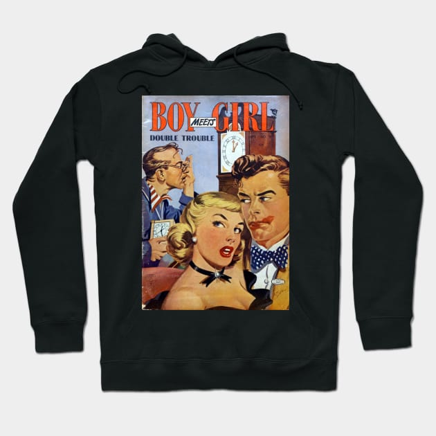 Romance Comic Book Cover - Boy Meets Girl Hoodie by Slightly Unhinged